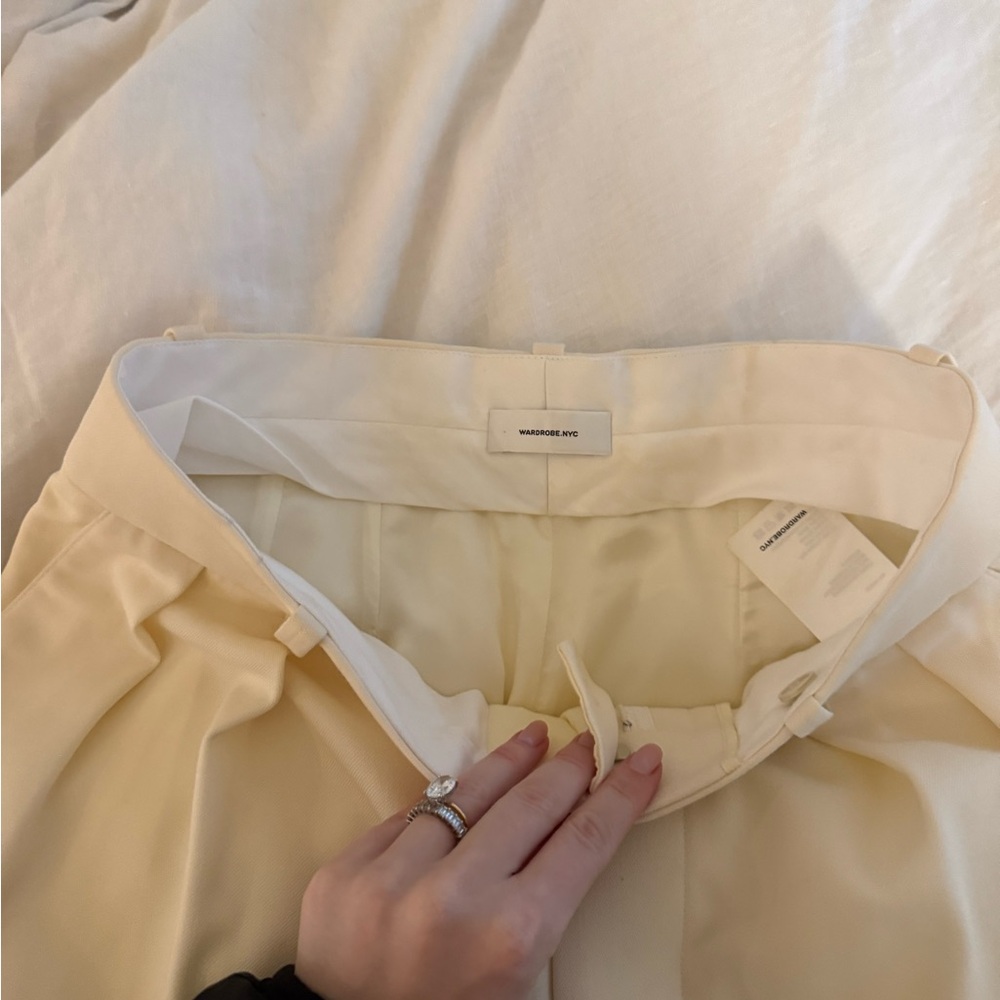 WARDROBE.NYC Cream Low-Rise Wool Trousers - Picture 8 of 8